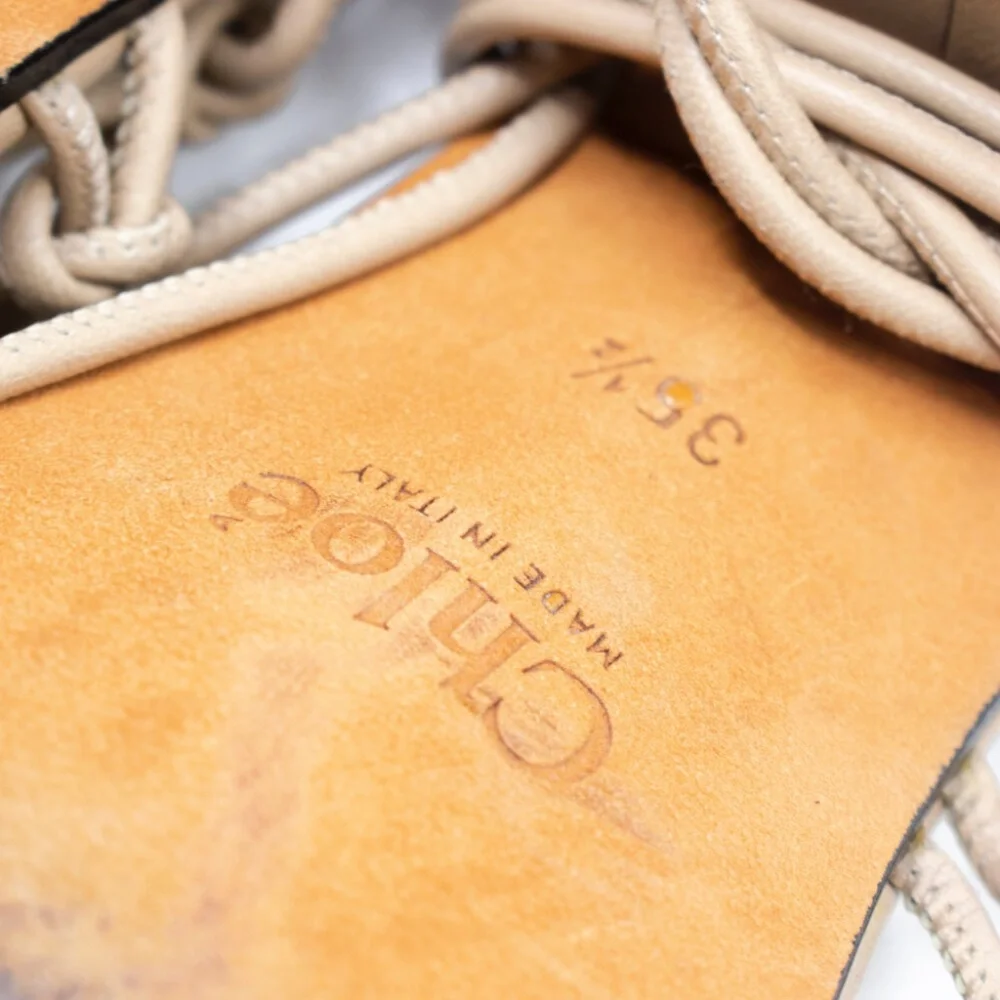 Chloe Jamie Leather Lace-Up Sandals - Picture 7 of 8